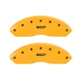 Picture of MGP 4 Caliper Covers Engraved Front & Rear MGP Yellow Finish Black Char 2010 Honda Accord Crosstour