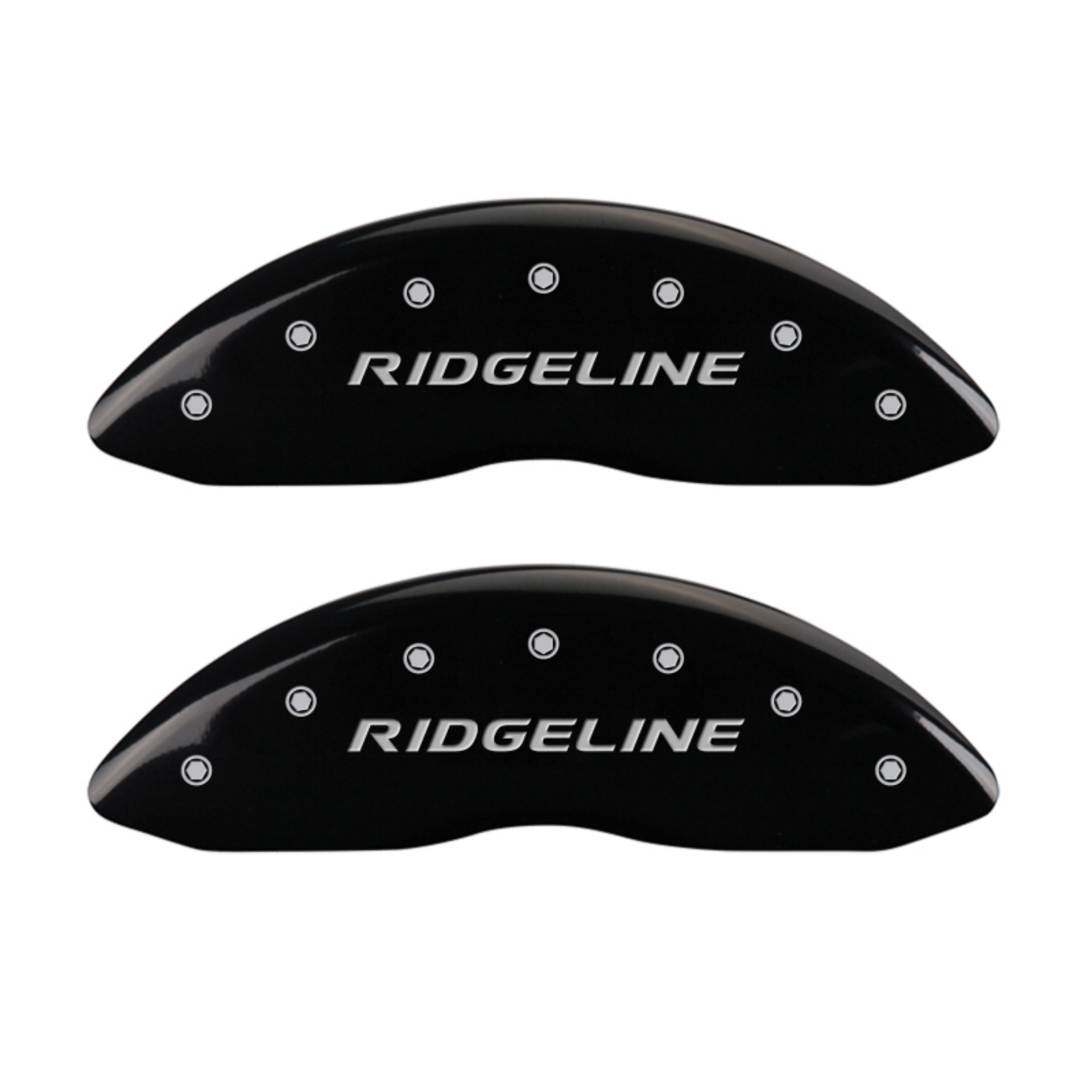 Picture of MGP 4 Caliper Covers Engraved Front & Rear Ridgeline Black Finish Silver Char 2019 Honda Ridgeline