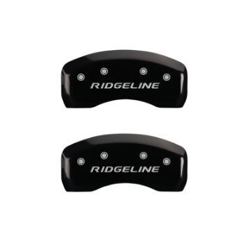 Picture of MGP 4 Caliper Covers Engraved Front & Rear Ridgeline Black Finish Silver Char 2019 Honda Ridgeline