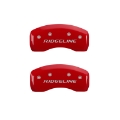 Picture of MGP 4 Caliper Covers Engraved Front & Rear Ridgeline Red Finish Silver Char 2017 Honda Ridgeline