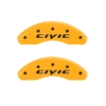 Picture of MGP 4 Caliper Covers Engraved Front & Rear MGP Yellow Finish Black Char 2017 Honda Civic