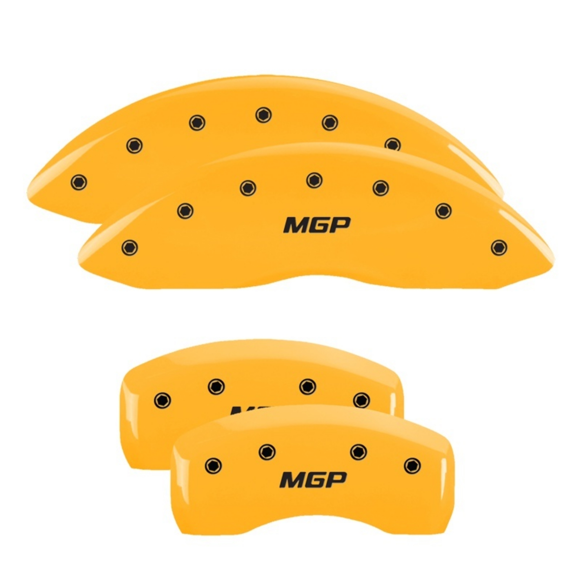 Picture of MGP 4 Caliper Covers Engraved Front & Rear Honda Yellow Finish Black Char 2018 Honda Accord