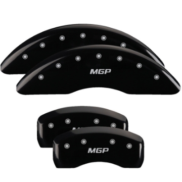 Picture of MGP 4 Caliper Covers Engraved Front & Rear MGP Black Finish Silver Char 2018 Kia Sportage
