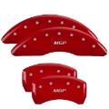 Picture of MGP 4 Caliper Covers Engraved Front & Rear MGP Red Finish Silver Char 2013 Mercedes-Benz SL550