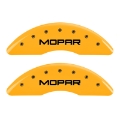Picture of MGP 4 Caliper Covers Engraved Front & Rear Mopar Yellow Finish Black Char 2004 Chrysler Pacifica
