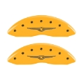 Picture of MGP 4 Caliper Covers Engraved F & R Style 1-Chrysler Wing Yellow Finish Black Char 2006 Chrysler 300