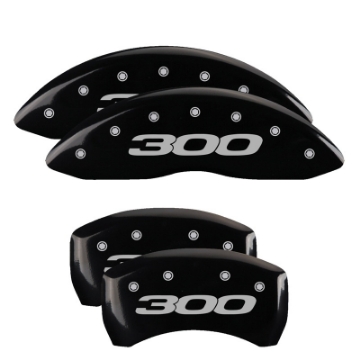 Picture of MGP 4 Caliper Covers Engraved Front & Rear 300 Yellow Finish Black Char 2005 Chrysler 300