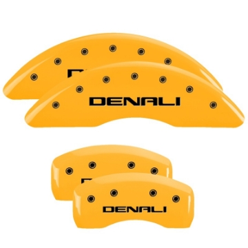 Picture of MGP 4 Caliper Covers Engraved Front & Rear MGP Yellow Finish Black Char 2005 Chrysler Sebring