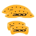Picture of MGP 4 Caliper Covers Engraved Front & Rear 300-2017 Yellow Finish Black Char 2011 Chrysler 300
