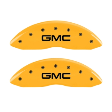 Picture of MGP 4 Caliper Covers Engraved Front & Rear Envoy Yellow Finish Black Char 2009 GMC Envoy