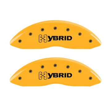 Picture of MGP 4 Caliper Covers Engraved Front & Rear Gm Style-Hybrid Yellow Finish Black Char 2009 GMC Envoy