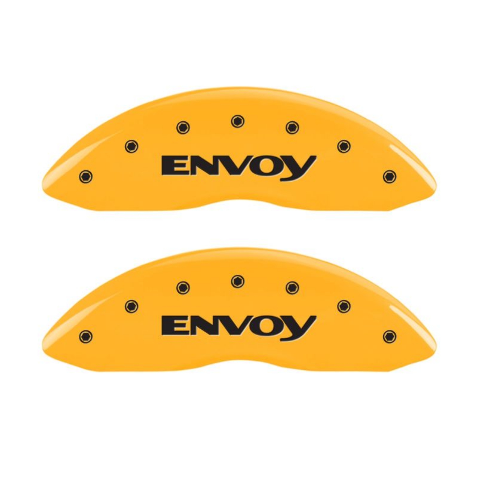 Picture of MGP 4 Caliper Covers Engraved Front & Rear Envoy Yellow Finish Black Char 2005 GMC Envoy XL