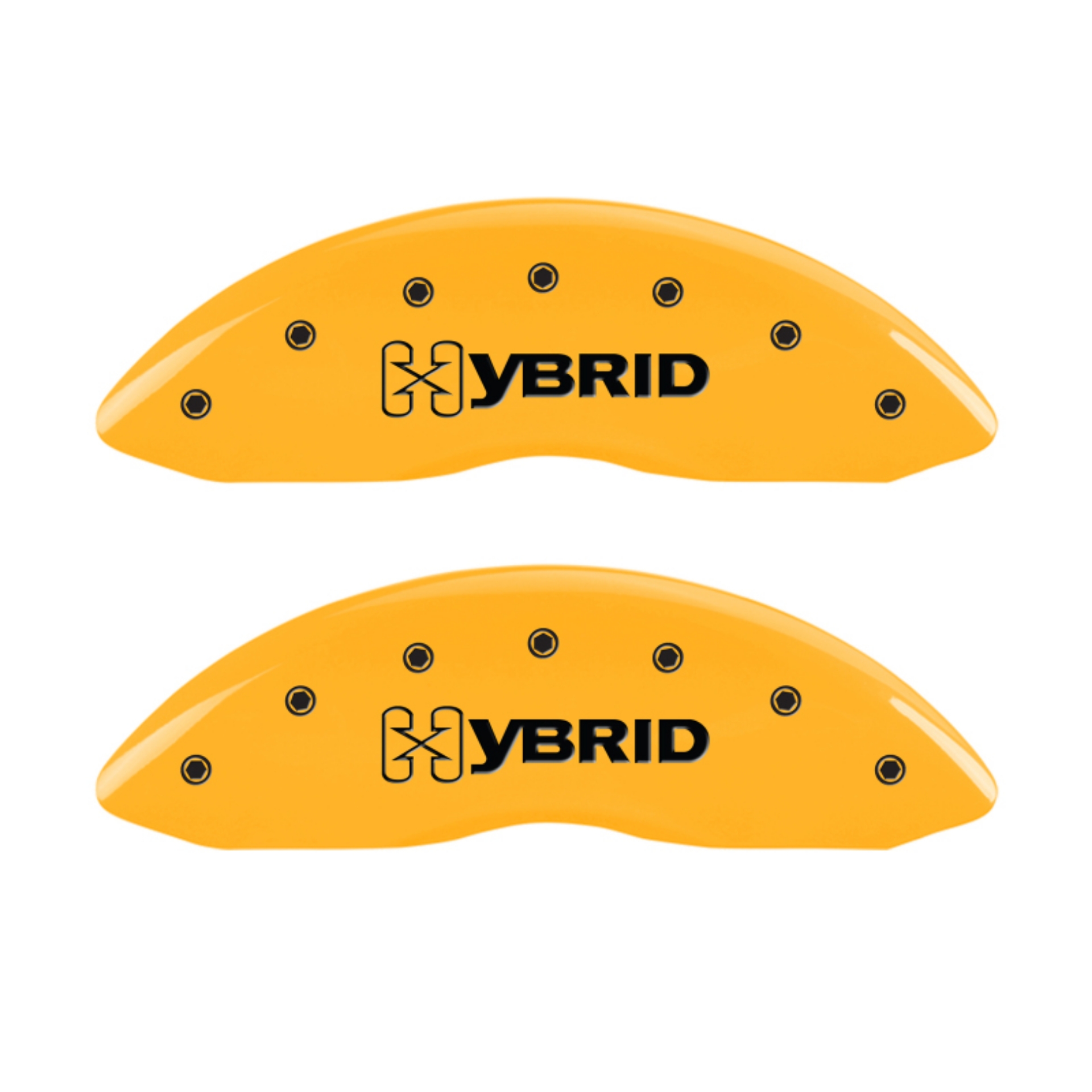Picture of MGP 4 Caliper Covers Engraved F & R Gm Style-Hybrid Yellow Finish Black Char 2002 GMC Sierra 1500
