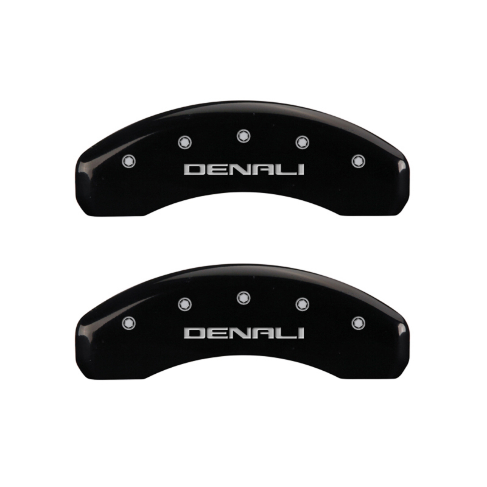 Picture of MGP 4 Caliper Covers Engraved Front & Rear Denali Black Finish Silver Char 2017 GMC Canyon