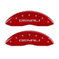 Picture of MGP 4 Caliper Covers Engraved Front & Rear Denali Red Finish Silver Char 2018 GMC Canyon