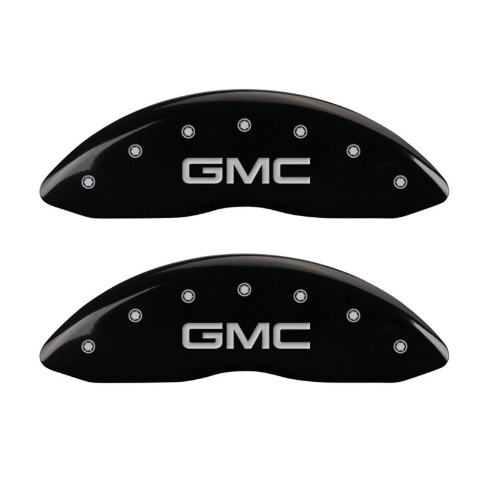 Picture of MGP 4 Caliper Covers Engraved Front & Rear GMC Black Finish Silver Char 2009 GMC Savana 2500