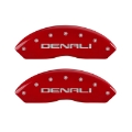 Picture of MGP 4 Caliper Covers Engraved Front & Rear Denali Red Finish Silver Char 2019 GMC Arcadia