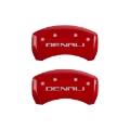 Picture of MGP 4 Caliper Covers Engraved Front & Rear Denali Red Finish Silver Char 2019 GMC Arcadia