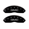 Picture of MGP 4 Caliper Covers Engraved Front & Rear GMC Black Finish Silver Char 2019 GMC Arcadia