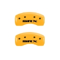 Picture of MGP 4 Caliper Covers Engraved Front Cadillac Rear SRX Yellow Finish Black Char 2006 Cadillac SRX