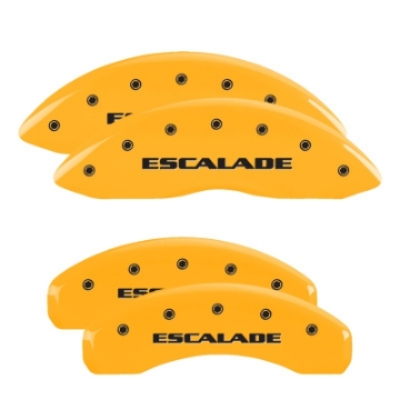 Picture of MGP 4 Caliper Covers Engraved F & R Cursive-Cadillac Yellow Finish Black Char 1998 Cadillac DeVille