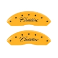 Picture of MGP 4 Caliper Covers Engraved Front Cadillac Rear CTS4 Yellow Finish Black Char 2005 Cadillac CTS