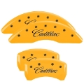Picture of MGP 4 Caliper Covers Engraved Front Cadillac Rear XLR Yellow Finish Black Char 2004 Cadillac CTS