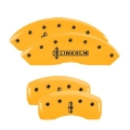 Picture of MGP 4 Caliper Covers Engraved F & R Cadillac Yellow Finish Black Char 2004 Cadillac Escalade EXT
