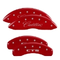 Picture of MGP 4 Caliper Covers Engraved Front Cadillac Rear CTS Red Finish Silver Char 2015 Cadillac CTS