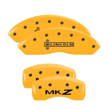 Picture of MGP 4 Caliper Covers Engraved Front Lincoln Rear MKZ Yellow Finish Black Char 2011 Lincoln MKZ