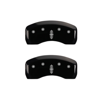 Picture of MGP 4 Caliper Covers Engraved Fr Lincoln Rr Star Logo Blk Finish Silver Char 18 Lincoln Continental