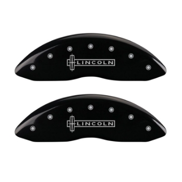 Picture of MGP 4 Caliper Covers Engraved Fr Lincoln Rr Star Logo Blk Finish Silver Char 18 Lincoln Continental