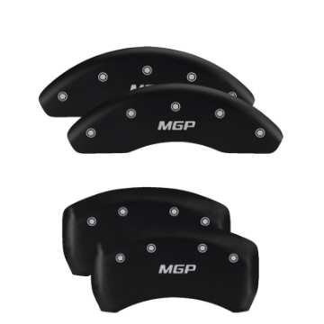 Picture of MGP 4 Caliper Covers Engraved Front & Rear Lincoln Red Finish Silver Char 2017 Lincoln Continental