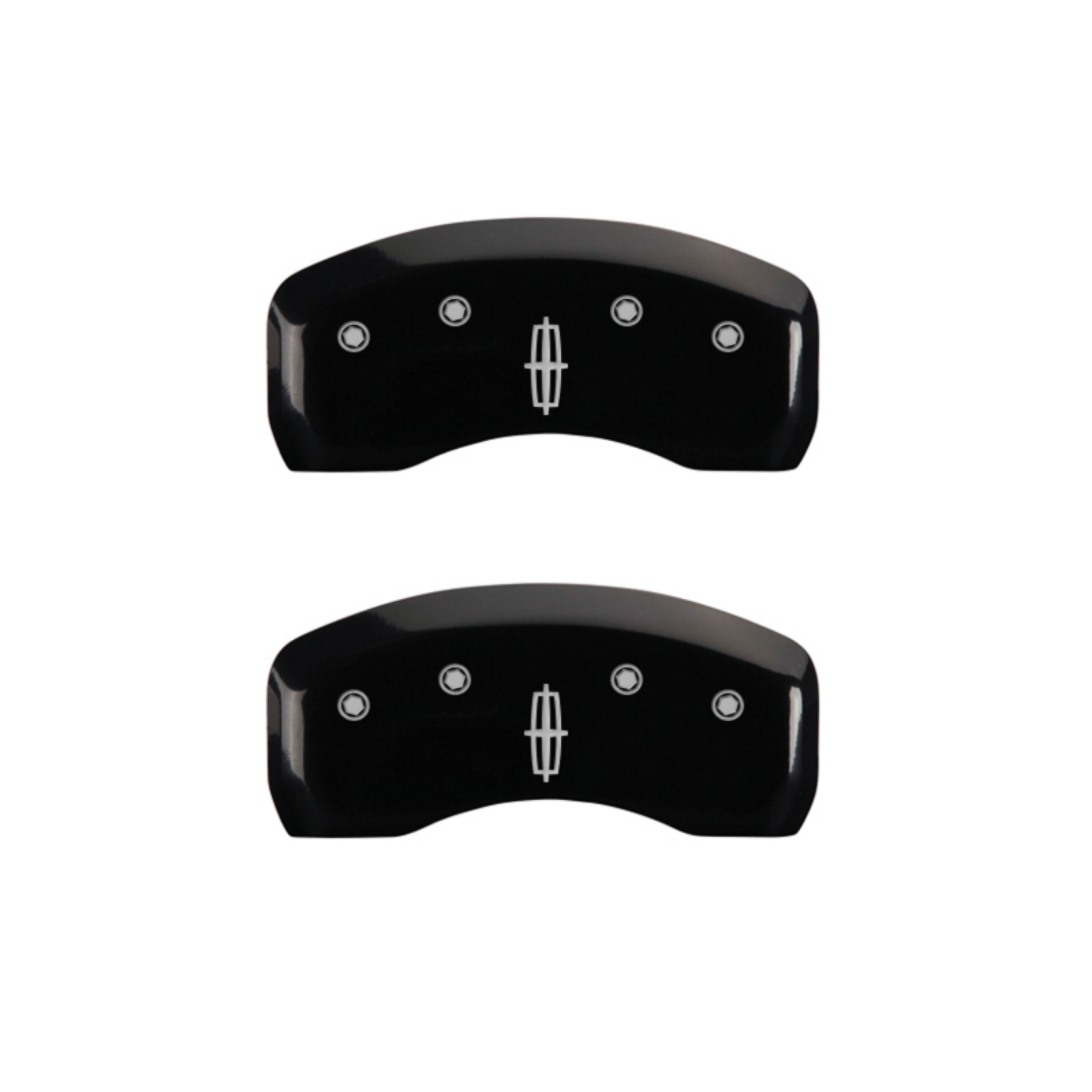 Picture of MGP 4 Caliper Covers Engraved Fr Lincoln Rr Star Logo Blk Finish Silver Char 17 Lincoln Continental