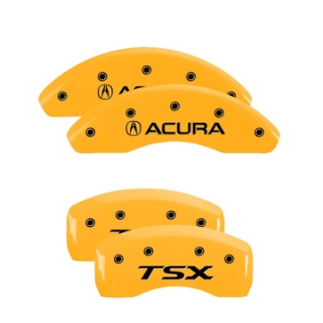 Picture of MGP 4 Caliper Covers Engraved Front & Rear MGP Yellow Finish Black Char 2007 Lexus SC430