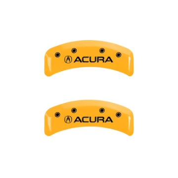 Picture of MGP 4 Caliper Covers Engraved Front & Rear Acura Yellow Finish Black Char 2001 Acura TL