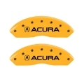 Picture of MGP 4 Caliper Covers Engraved Front Acura Rear RSX Yellow Finish Black Char 2002 Acura RSX