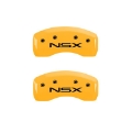 Picture of MGP 4 Caliper Covers Engraved Front Acura Rear NSX Yellow Finish Black Char 2005 Acura NSX