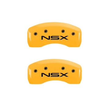 Picture of MGP 4 Caliper Covers Engraved Front Acura Rear NSX Yellow Finish Black Char 2005 Acura NSX