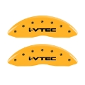 Picture of MGP 4 Caliper Covers Engraved Front & Rear I-Vtec Yellow Finish Black Char 2017 Acura ILX