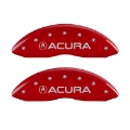 Picture of MGP 4 Caliper Covers Engraved Front & Rear Acura Red Finish Silver Char 2017 Acura MDX