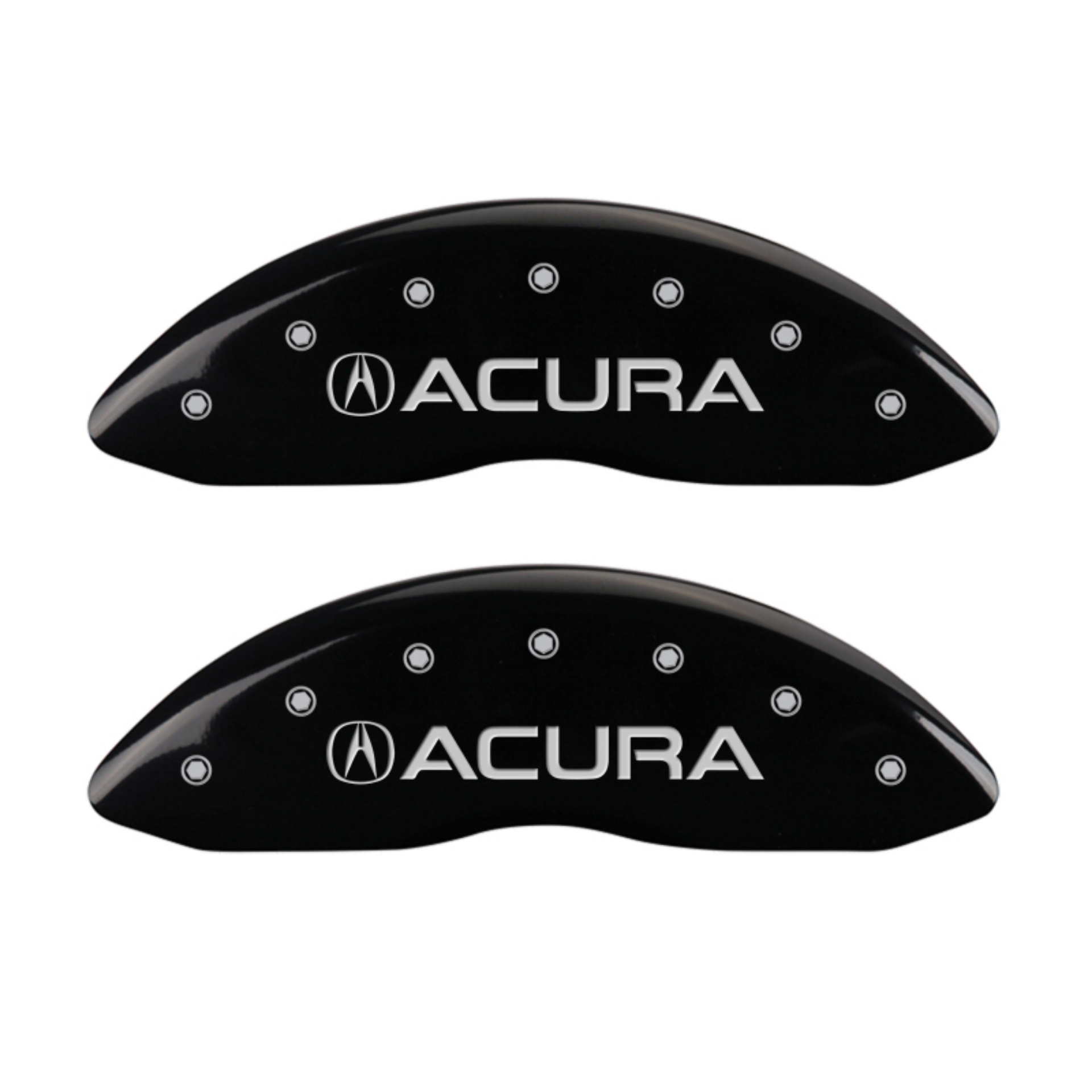 Picture of MGP 4 Caliper Covers Engraved Front Acura Rear MDX Black Finish Silver Char 2017 Acura MDX