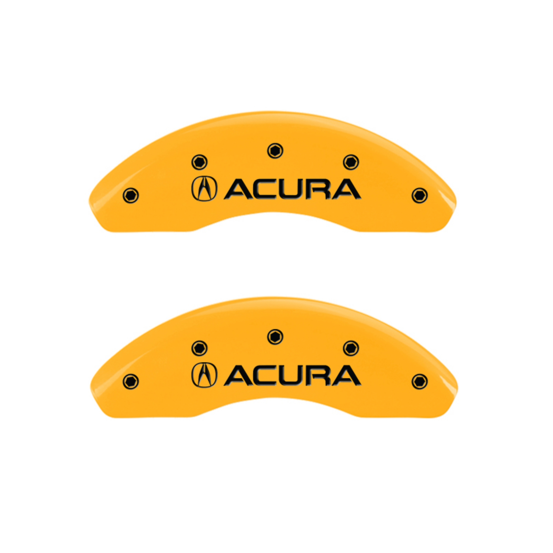 Picture of MGP 4 Caliper Covers Engraved Front Acura Rear RDX Yellow Finish Black Char 2016 Acura RDX