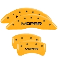 Picture of MGP 4 Caliper Covers Engraved Front & Rear Srt8 Yellow Finish Black Char 2006 Jeep Commander