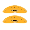 Picture of MGP 4 Caliper Covers Engraved Front & Rear Srt Yellow Finish Black Char 2006 Jeep Commander