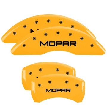 Picture of MGP 4 Caliper Covers Engraved Front & Rear MGP Yellow Finish Black Char 2002 Jeep Grand Cherokee