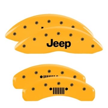 Picture of MGP 2 Caliper Covers Engraved Front Jeep Yellow Finish Black Characters 2006 Jeep Wrangler
