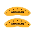 Picture of MGP 2 Caliper Covers Engraved Front Wrangler Yellow Finish Black Char 2006 Jeep Wrangler