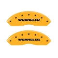 Picture of MGP 2 Caliper Covers Engraved Front Wrangler Yellow Finish Black Char 2006 Jeep Wrangler