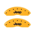 Picture of MGP 4 Caliper Covers Engraved Front & Rear Jeep Yellow Finish Black Char 2006 Jeep Wrangler
